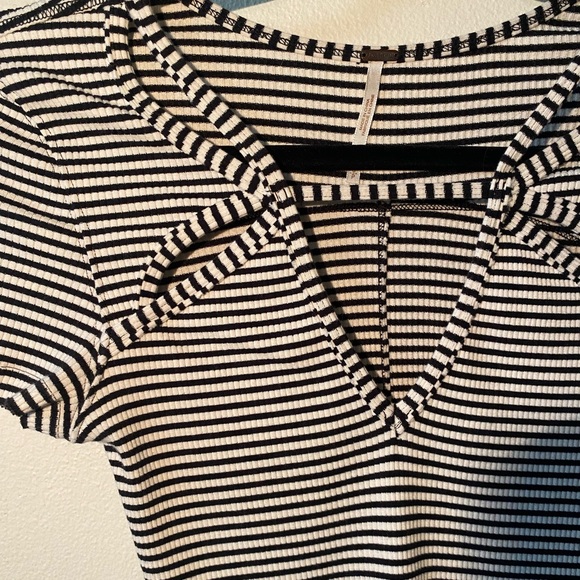Free People Cut Out Striped Top - Picture 2 of 3